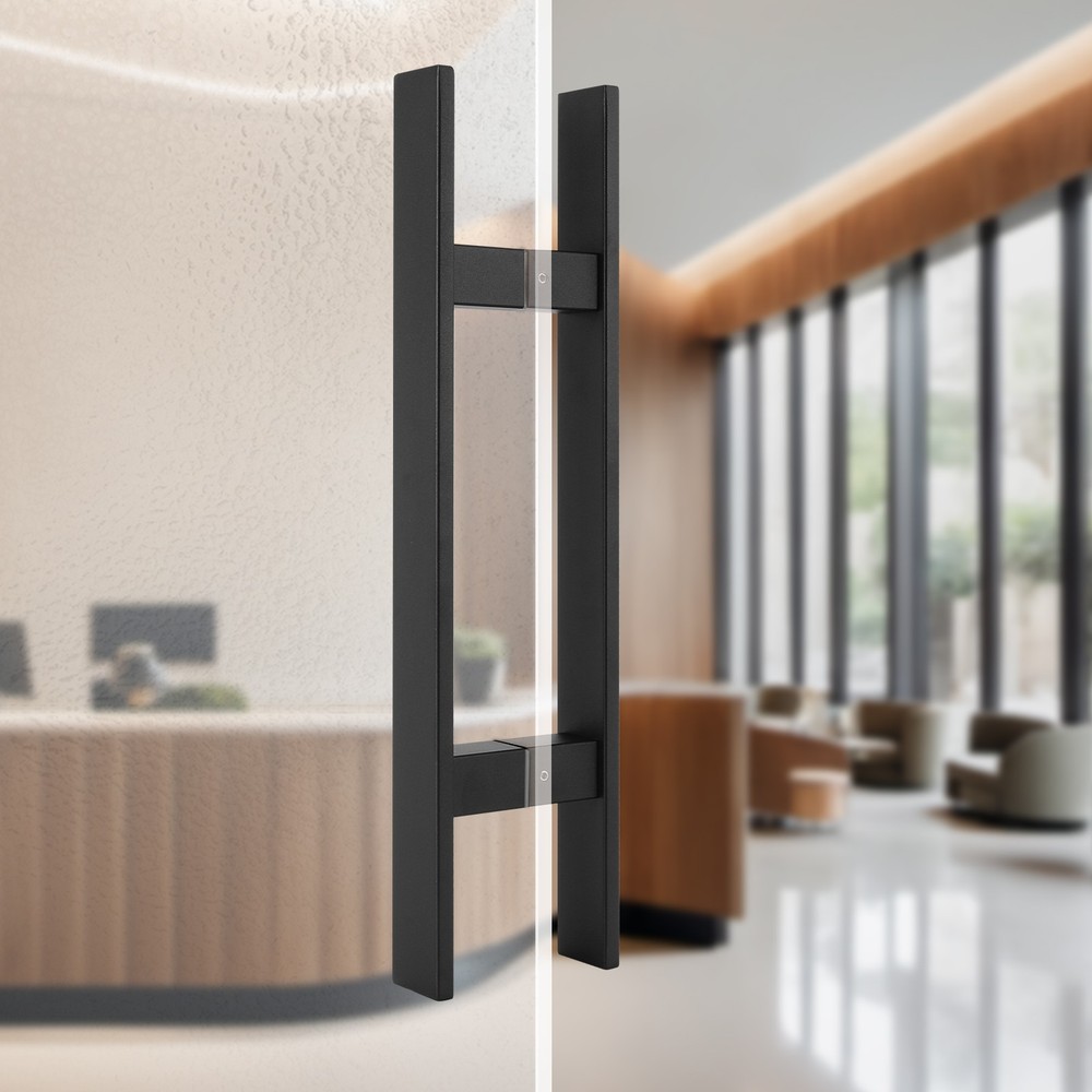 Stainless Steel Double Sided Push Pull Door Handle, H-shaped Door Pull Handle