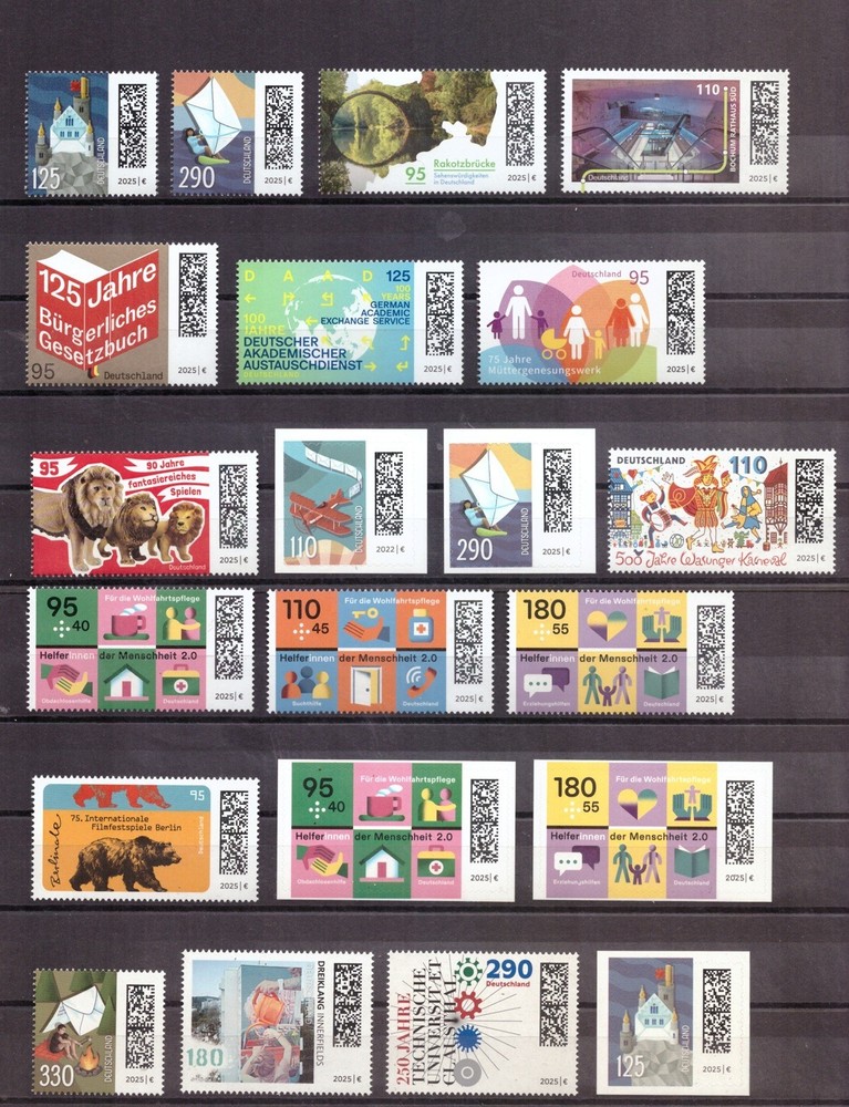 Germany 2025 complete yearset + self adhesive with sheets MNH without booklets