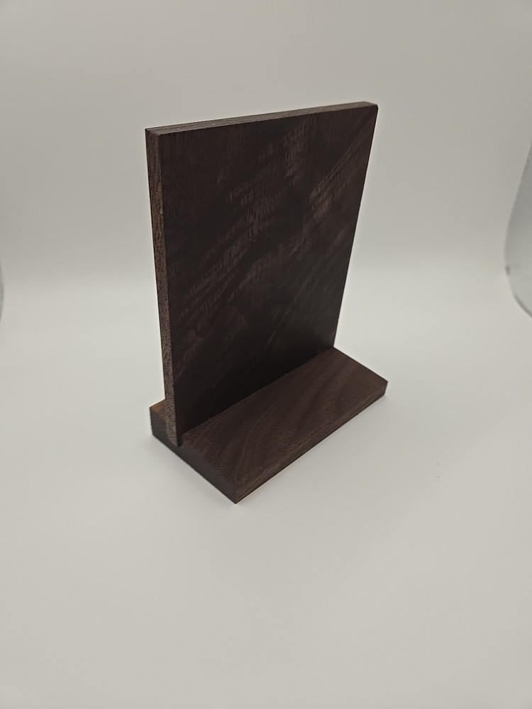 Display stand for sports cards Handmade from black walnut.