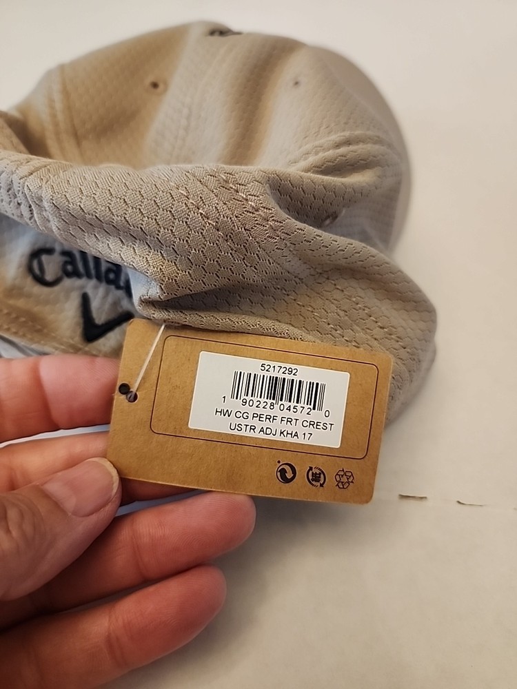 NEW! Callaway Perfomance Pro Beige Adjustable Golf Hat/Cap Soft Has Tags. 🧢