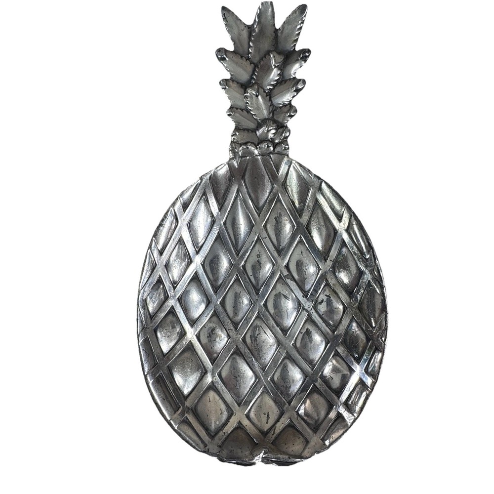 Vintage Eleanor Claire Silvertone Pineapple Trinket Tray Made In Japan