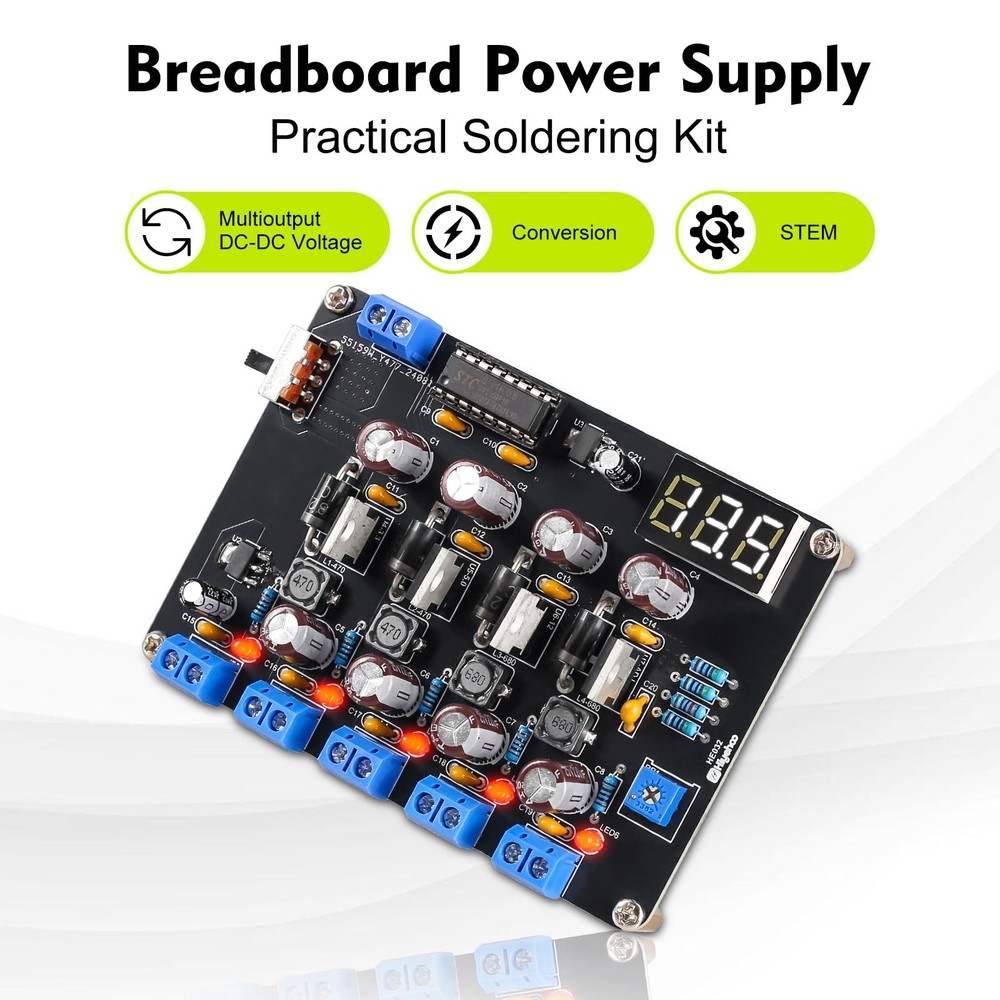 LM2596 Adjustable Power Supply Soldering Kit, DIY Electronics Learning Projec...