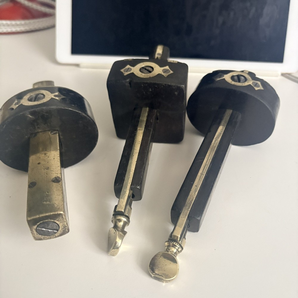 VINTAGE EBONY MORTICE GAUGES