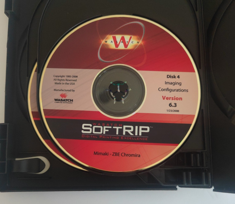 WASATCH SoftRIP 6.3 SOFTWARE Install Disks & Passcode Canon EPSON, NO Dongle