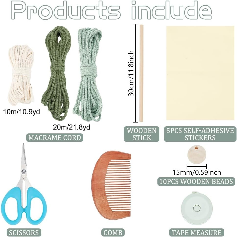 DIY Macrame Leaf Wall Hanging Beginners Macrame Kit Leaf Woven Tape