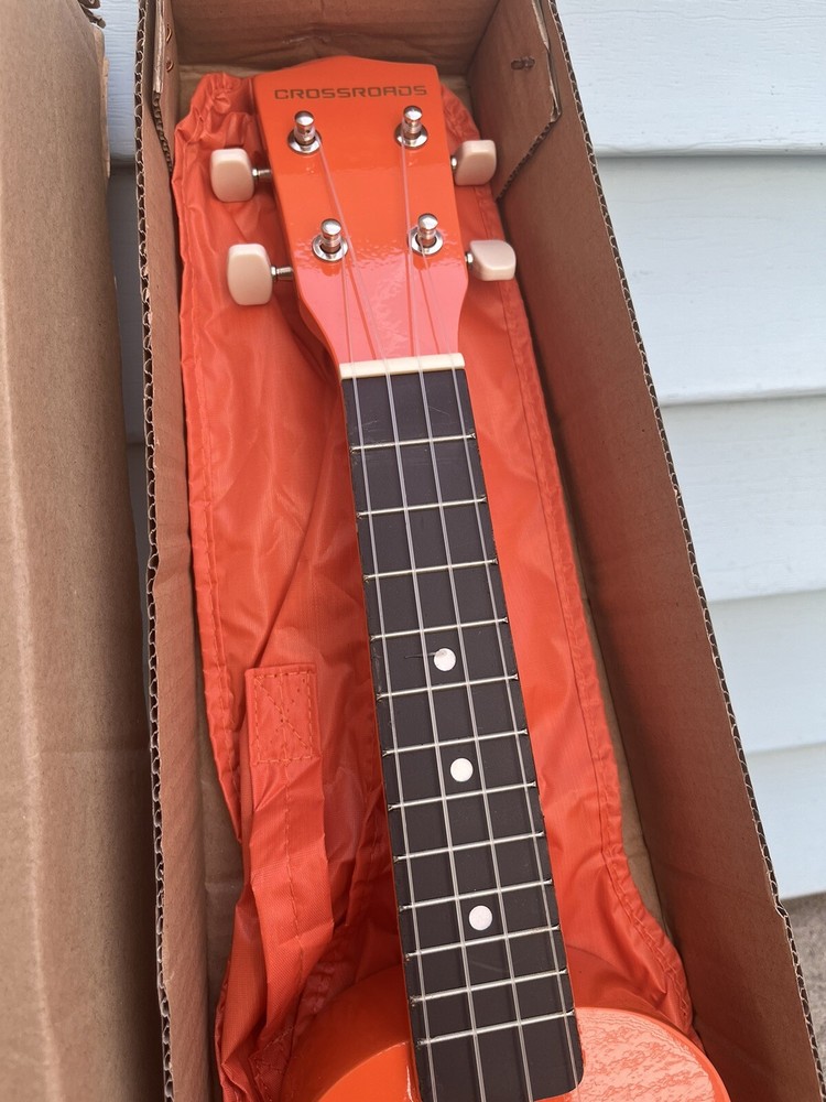 Crossroads Ukulele Orange Mini Guitar Instrument Stringed Adjustable Knob