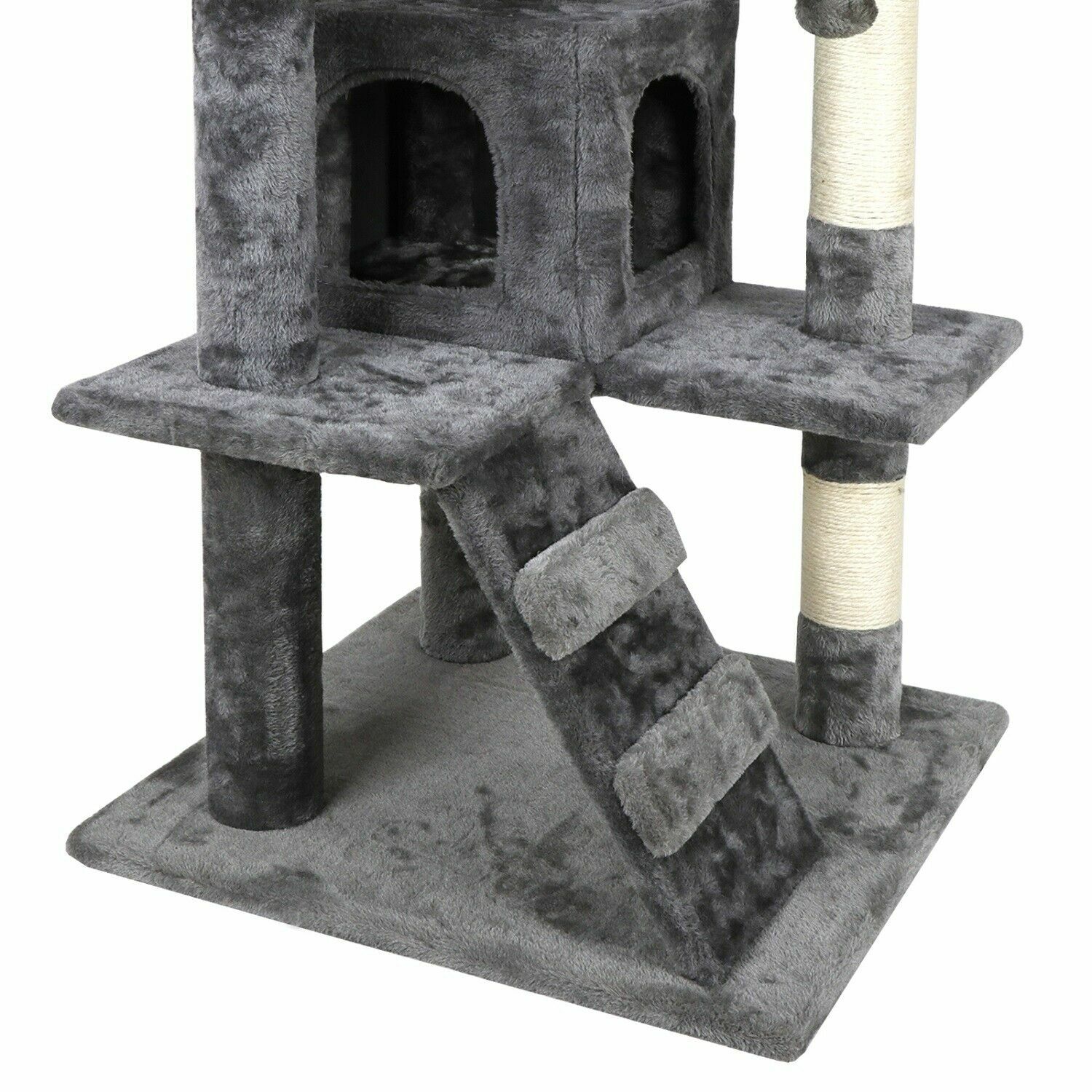 Gray Cat Tree Tower Activity Center Large Playing House Condo Rest Cat 55"