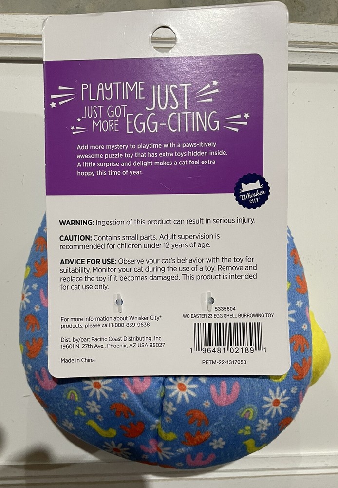 Whisker City Hide N’ Peek Toy Easter Egg Shell Burrowing Toy