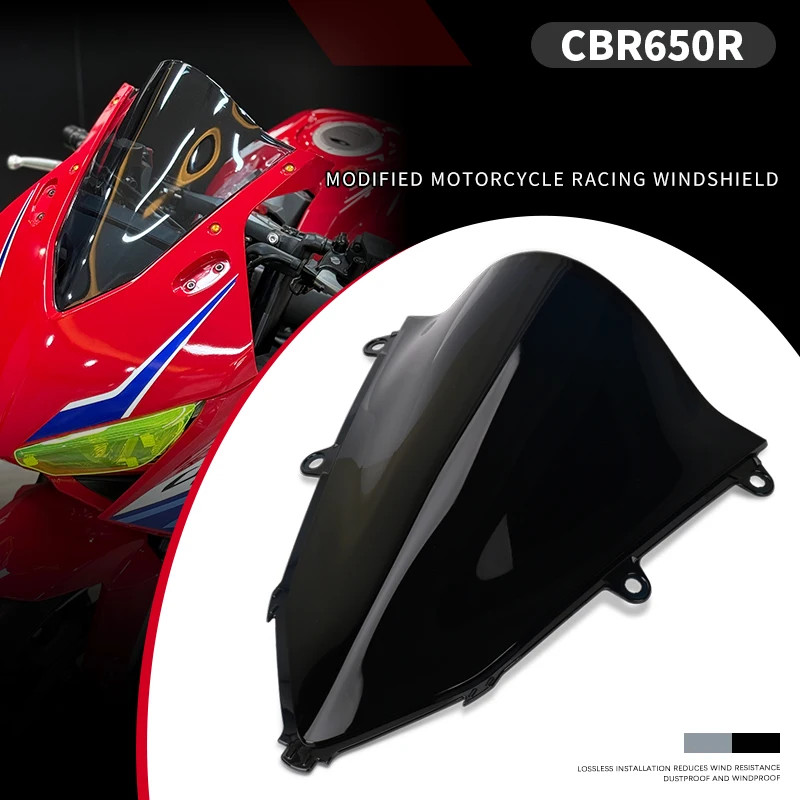 For CBR650R CBR 650R 19-25 SMOKE Front Windscreen Windshield Wind Deflector