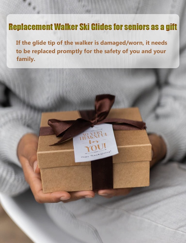 2 Pack Walker Ski Glides Universal Fit Walker Feet Replacement Gray