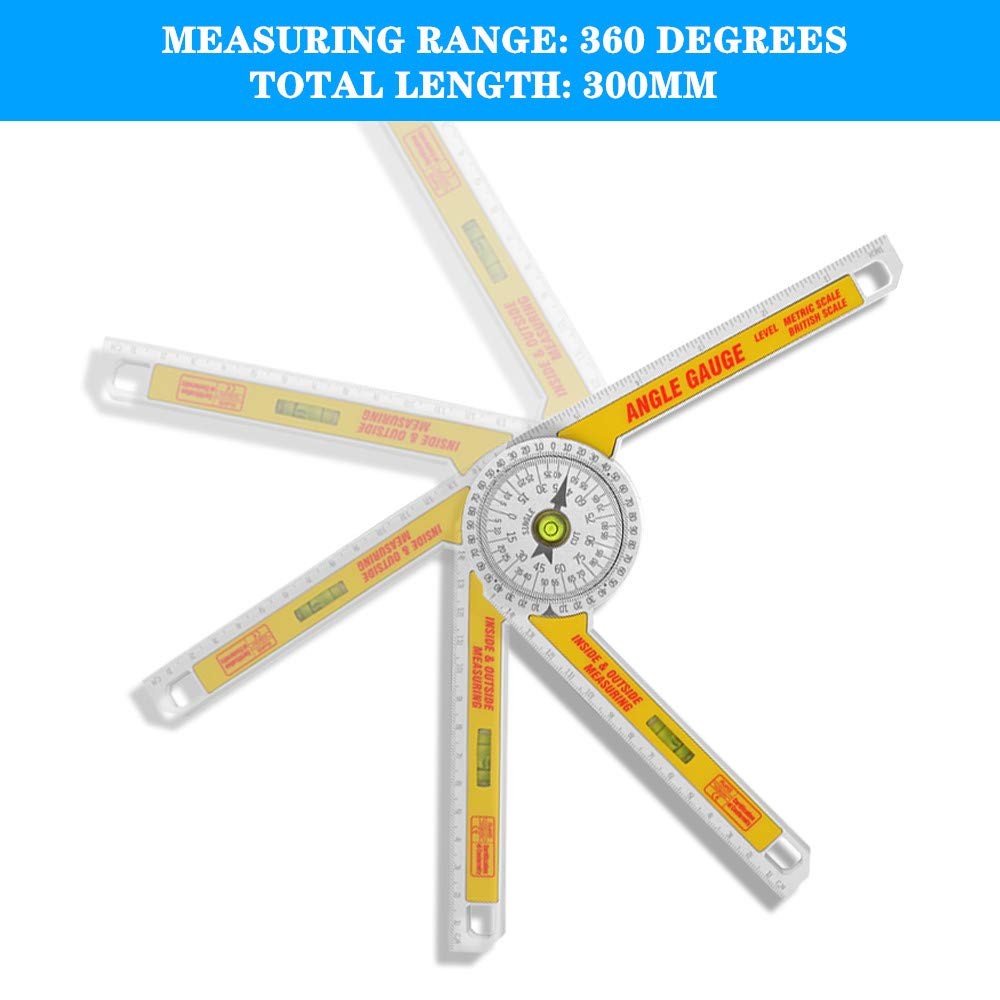 Miter Saw Protractor Angle Ruler, 360 Degree Measure Tool ,Angle Finder...