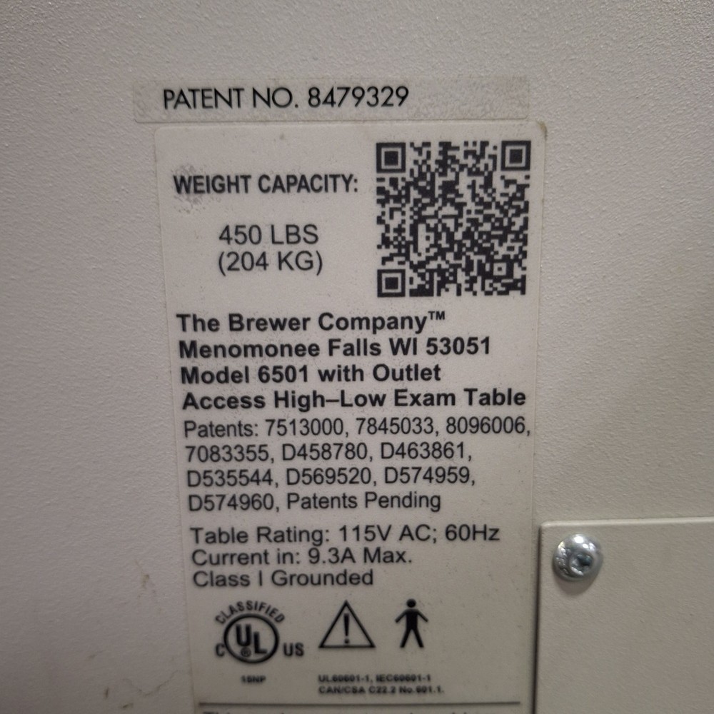 Brewer 6501 Access High-Low Exam Table