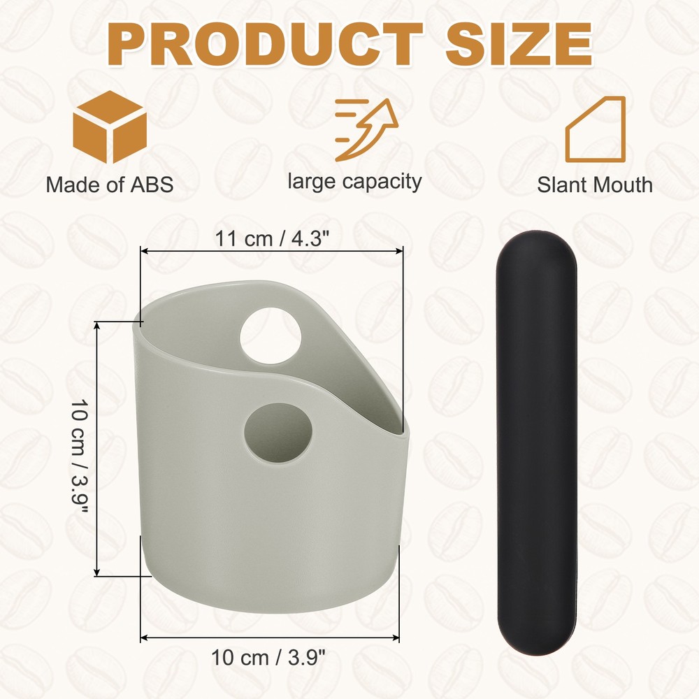 4-inch Coffee Knock Box, Espresso Knock Box Coffee Grounds Container, Gray