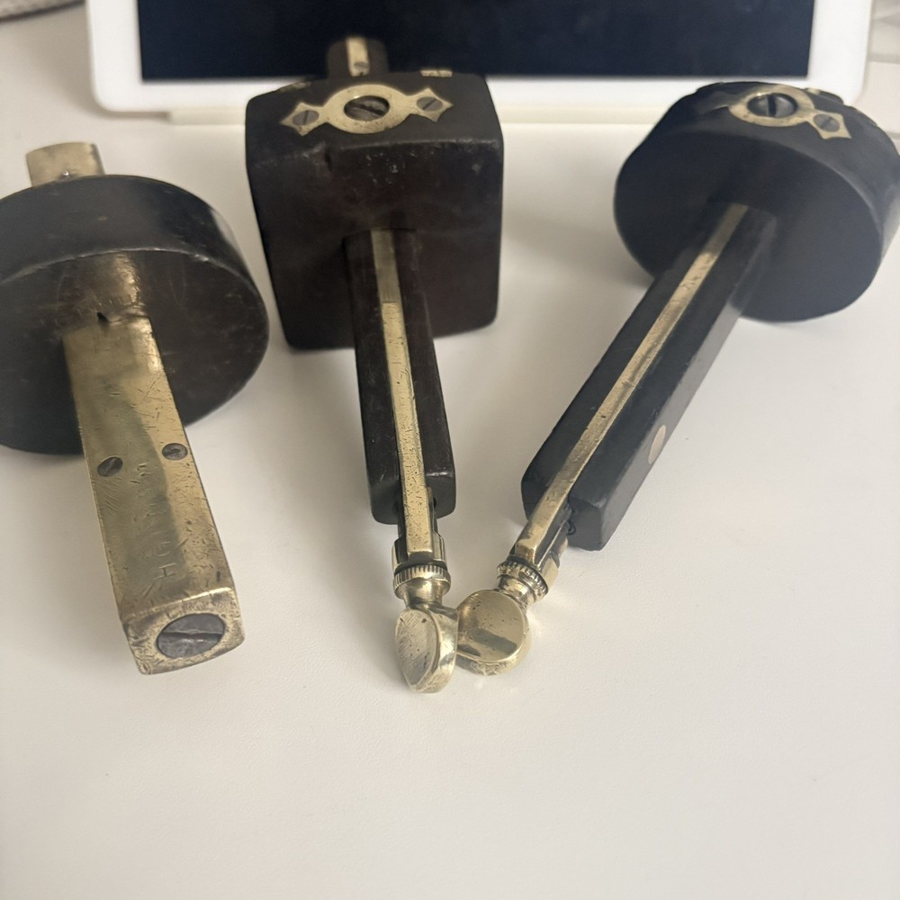 VINTAGE EBONY MORTICE GAUGES