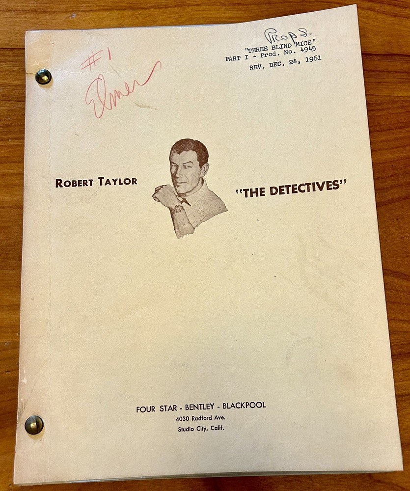 Robert Taylor’s Detectives Original TV Script