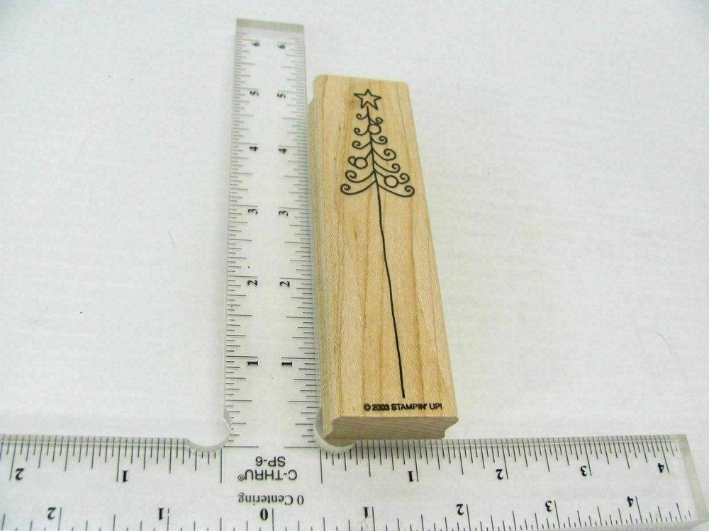 Tall Christmas Tree Rubber Stamp - Stamp Set A346