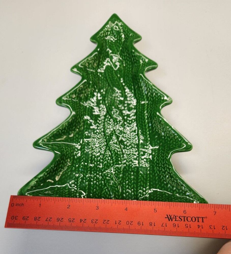 Hallmark Christmas Tree Serving Tray Green Candy Cookie Tray