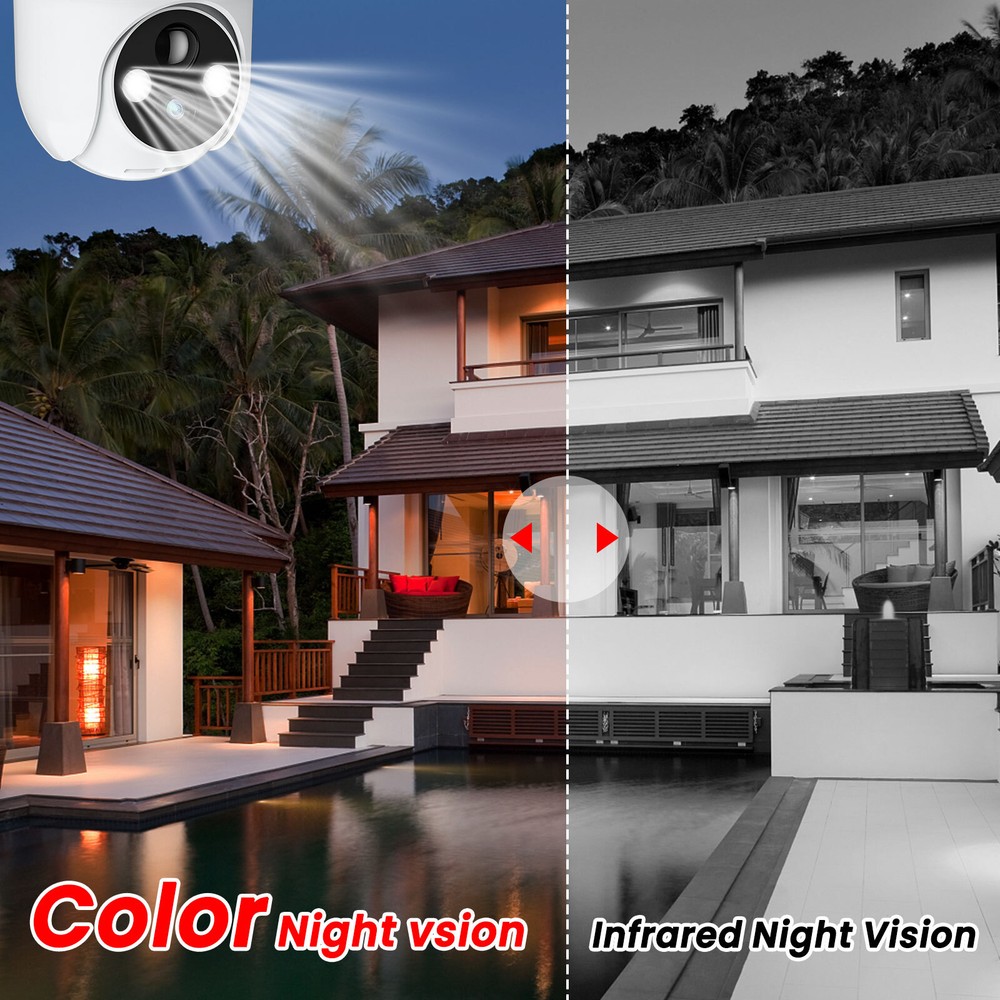 Outdoor Wireless Security Camera System Solar Battery Powered WIFI Audio Camera