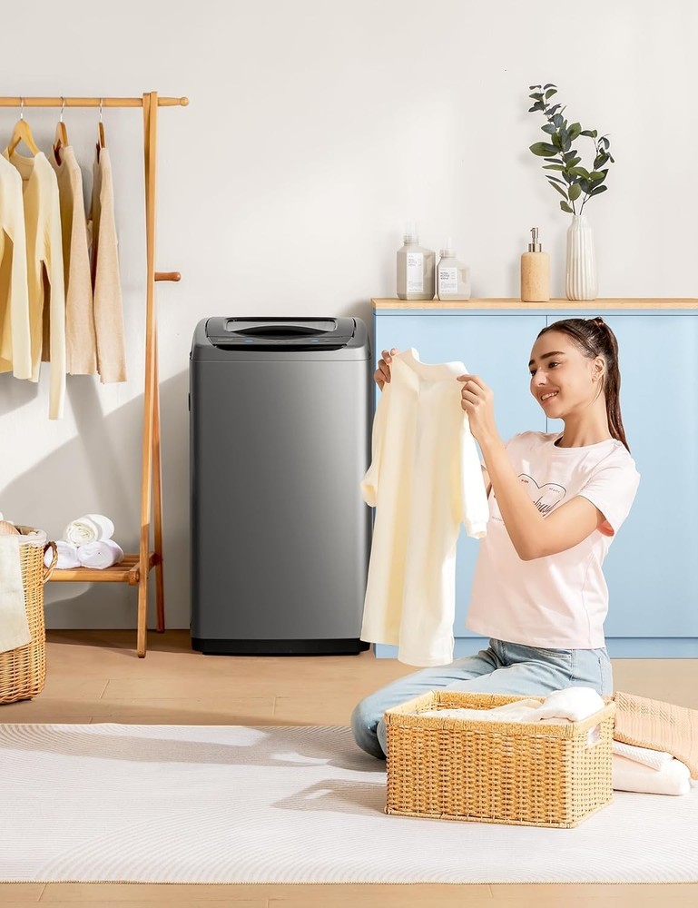 Portable Washing Machine 0.9 Cu Ft Compact Full-Automatic LED Display