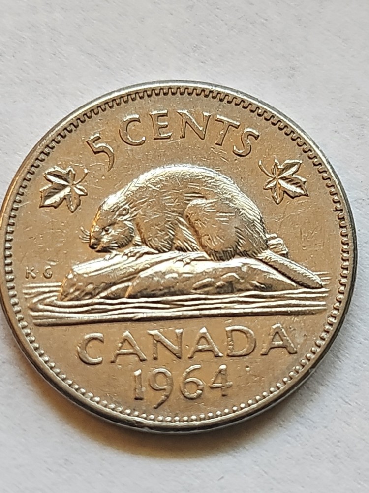 1964 Canada 5 cent circulated coin