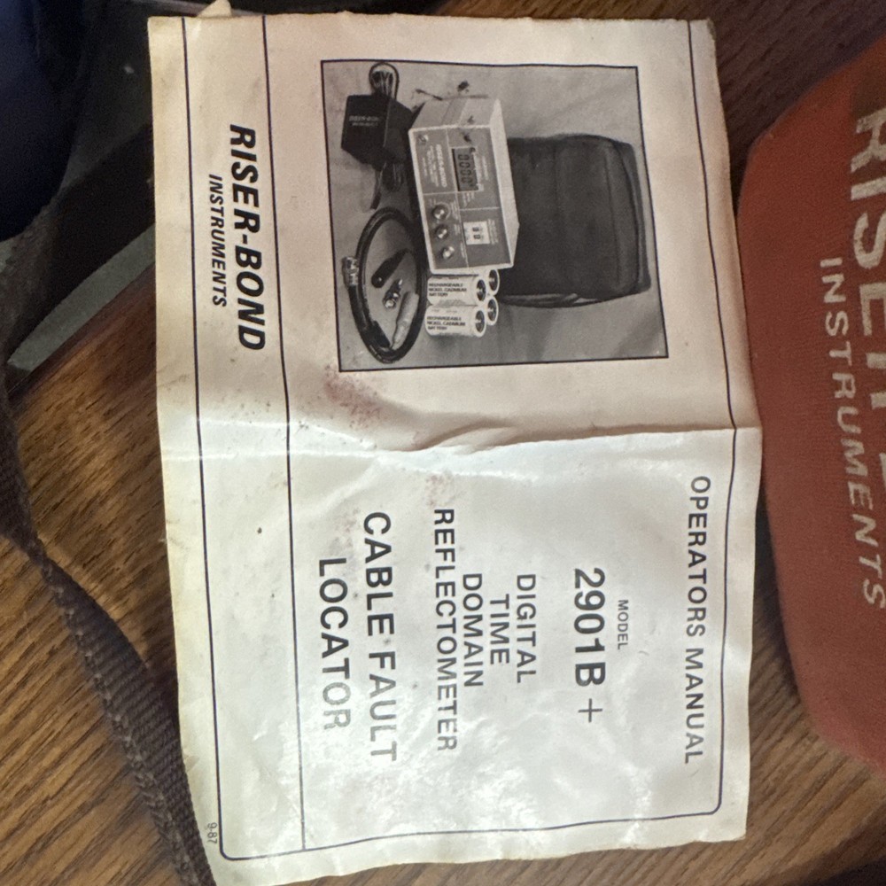 RISER BOND 2901B+DIGITAL Time Domain Reflectometer w/Manual *UNTESTED* bin10