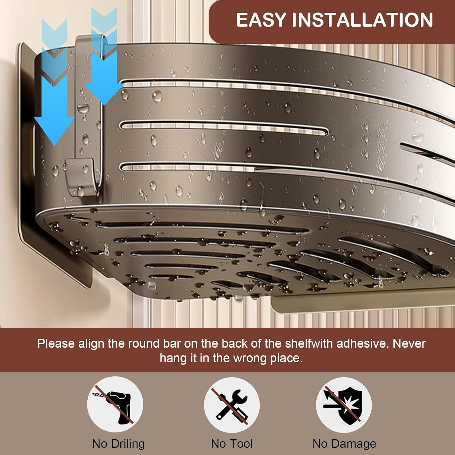 2 Pack Corner Shower Caddy Bathroom Organizer Storage Shelf No Drilling Rack