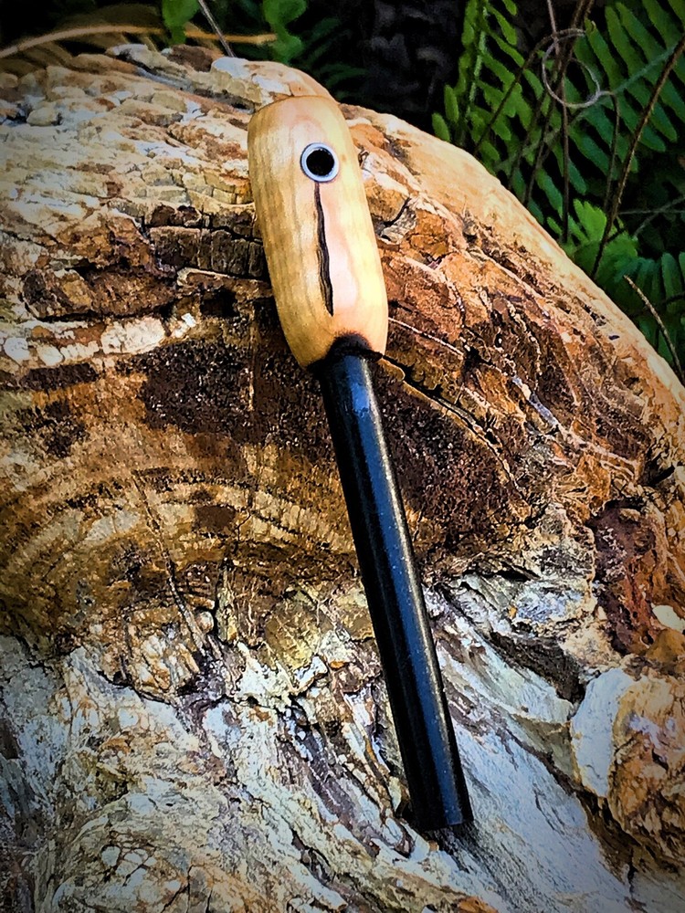 Handmade 3/8" Spalted Flame Maple Ferrocerium Rod (3)