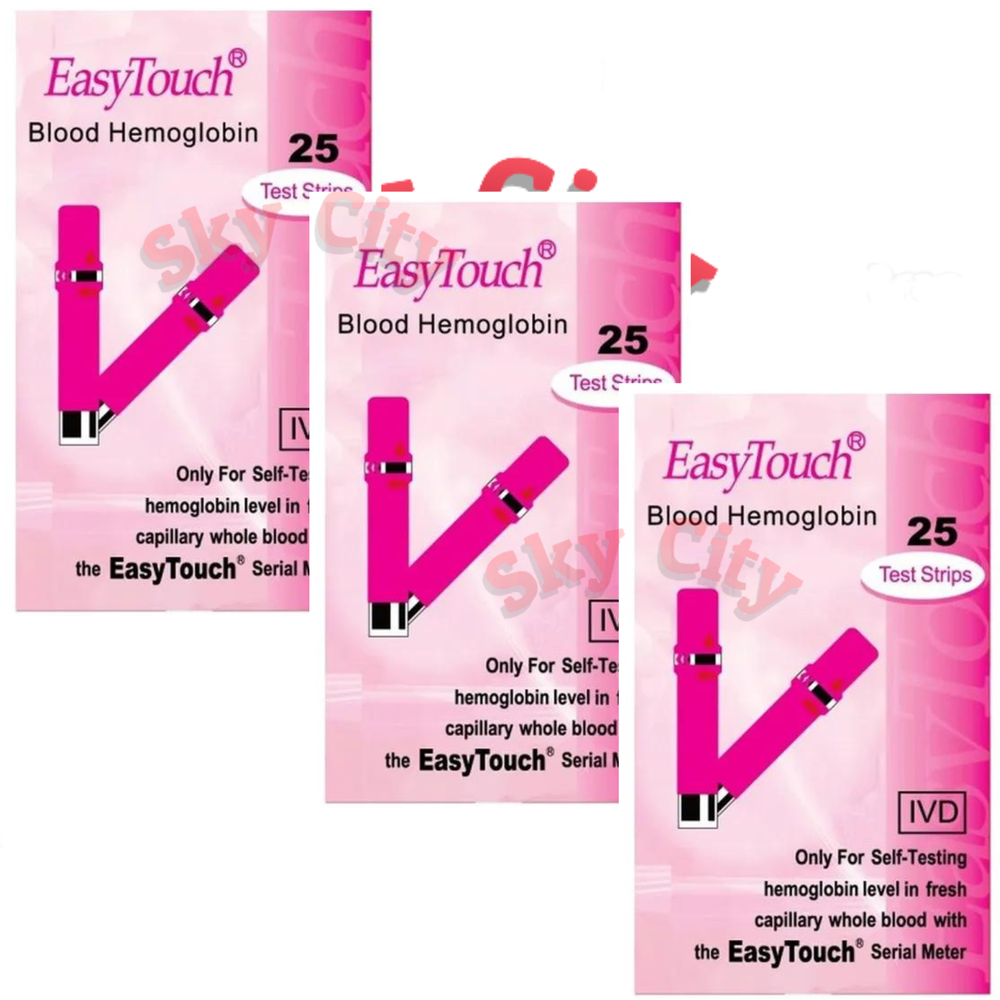 Easy Touch Test Strips For Blood Hemoglobin Level Check - 25 Test Strips