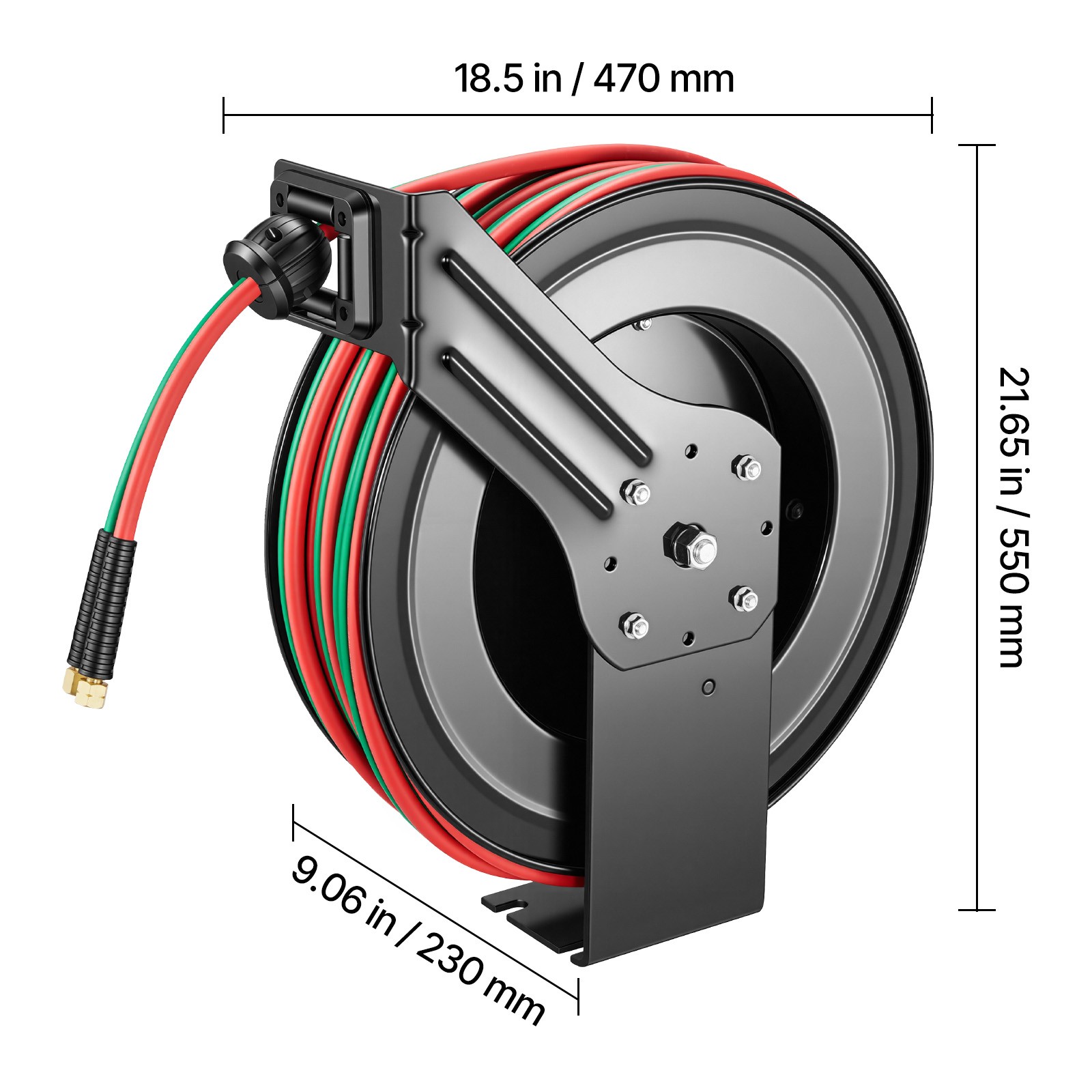 Uimoso Retractable Welding Hose Reel 1/4" x 100FT Oxygen Acetylene Rubber Hose