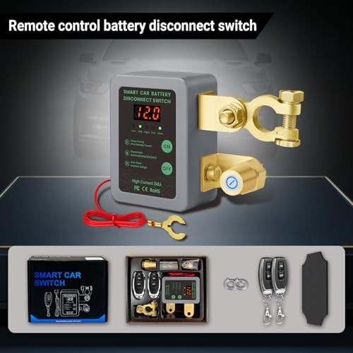 12V Smart Battery Disconnect Switch with Remote Control - Perfect for Grey-DC