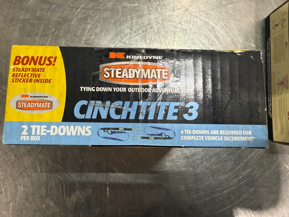 2 BOXES Steadymate Cinchtite 3 835 LBS 2 PACK Tie-Down Straps - 15466