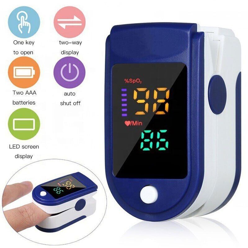 Fingertip Pulse Oximeter SpO2 Blood Oxygen Saturation Heart Rate Monitor