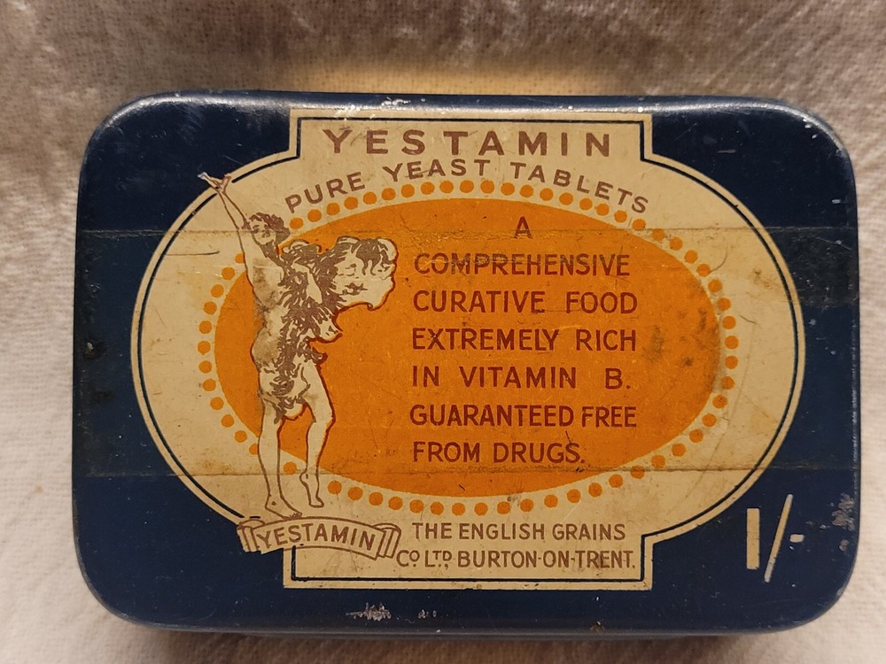Yestamin Pure Yeast Tablets Empty Tin Nice Graphics