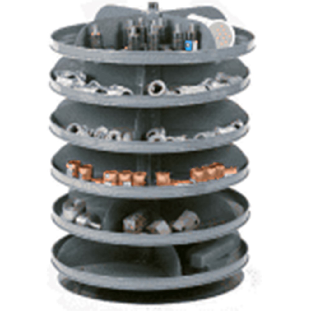 17" Diameter Rotabin with 6 Shelves