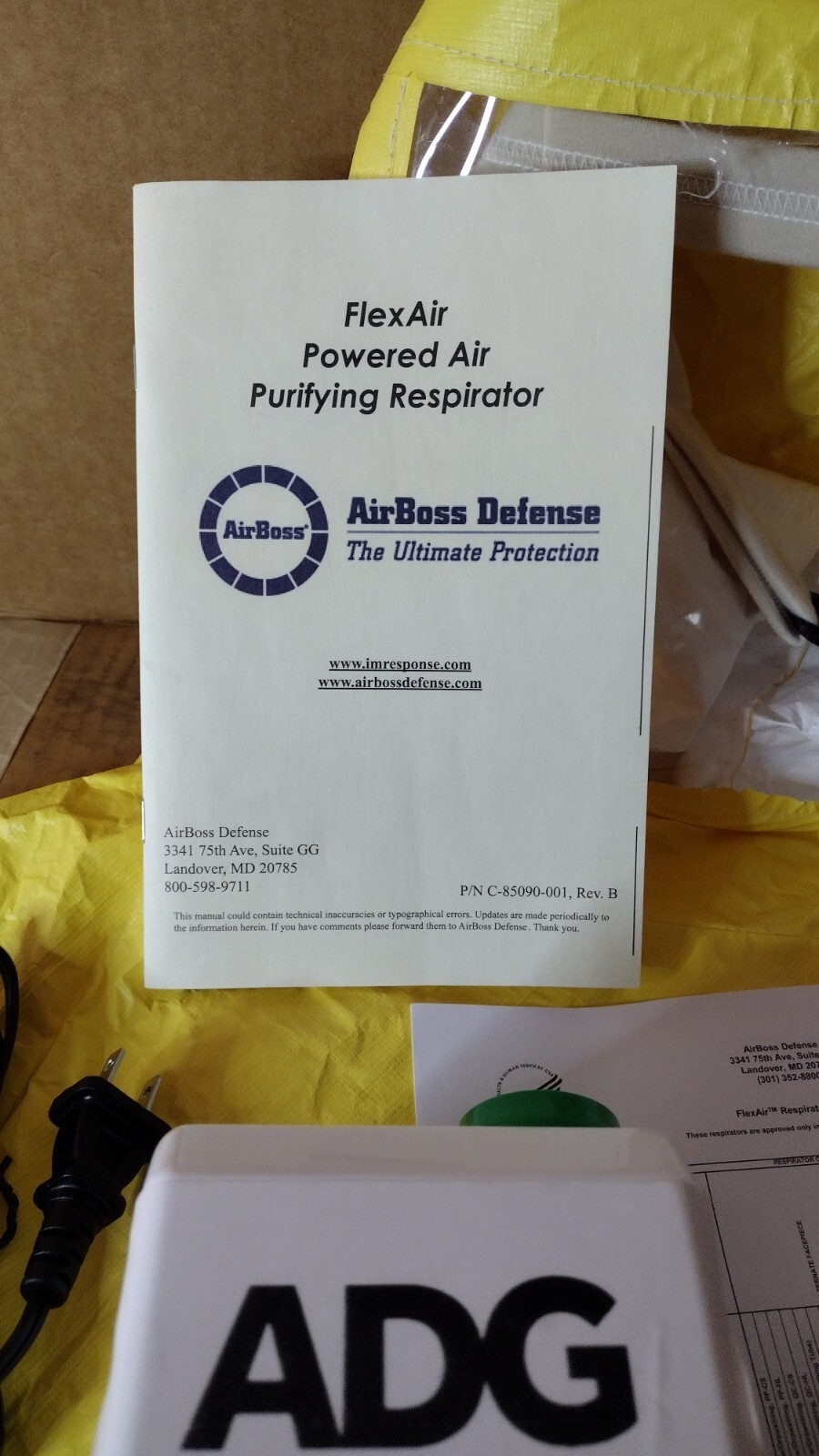 FlexAir Powered Air Purifying Respirator with blower hood AirBoss Defense PAPR