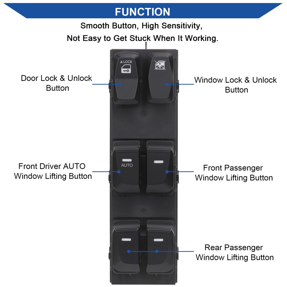 Main Window Switch Control Button for 2010-2015 Hyundai Tucson 93571-2S000 1AUTO