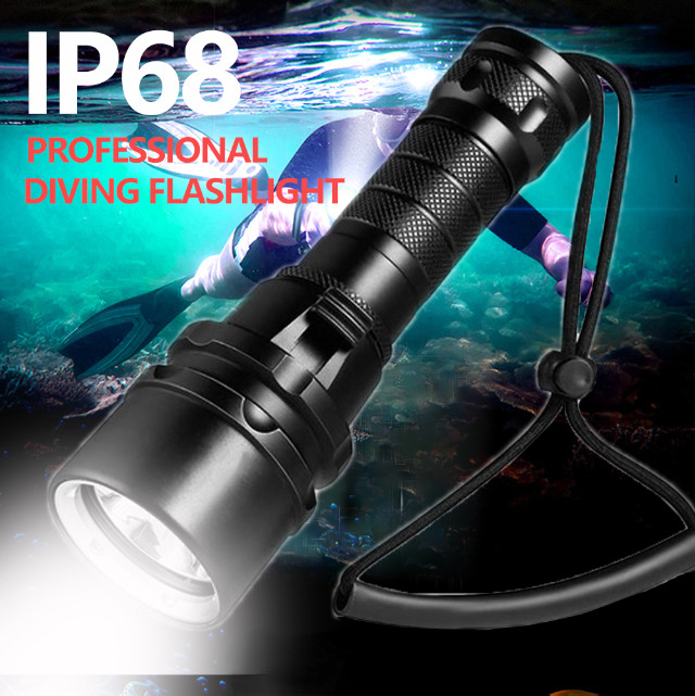 Powerful 3* LED Scuba Diving Flashlight Diver Light Underwater Torch Lamp