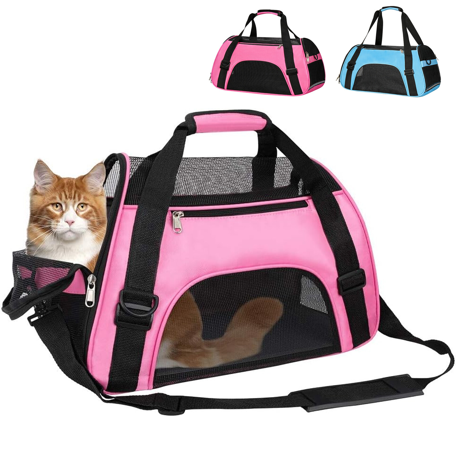 Pet Cat Carrier Hand Bag Soft Sided Breathable Travel Nylon Tote Case S M L