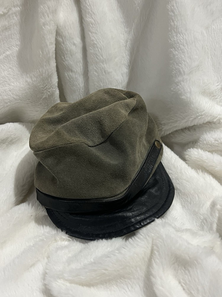 Vintage Reenactment Leather & Suede Cap Hat