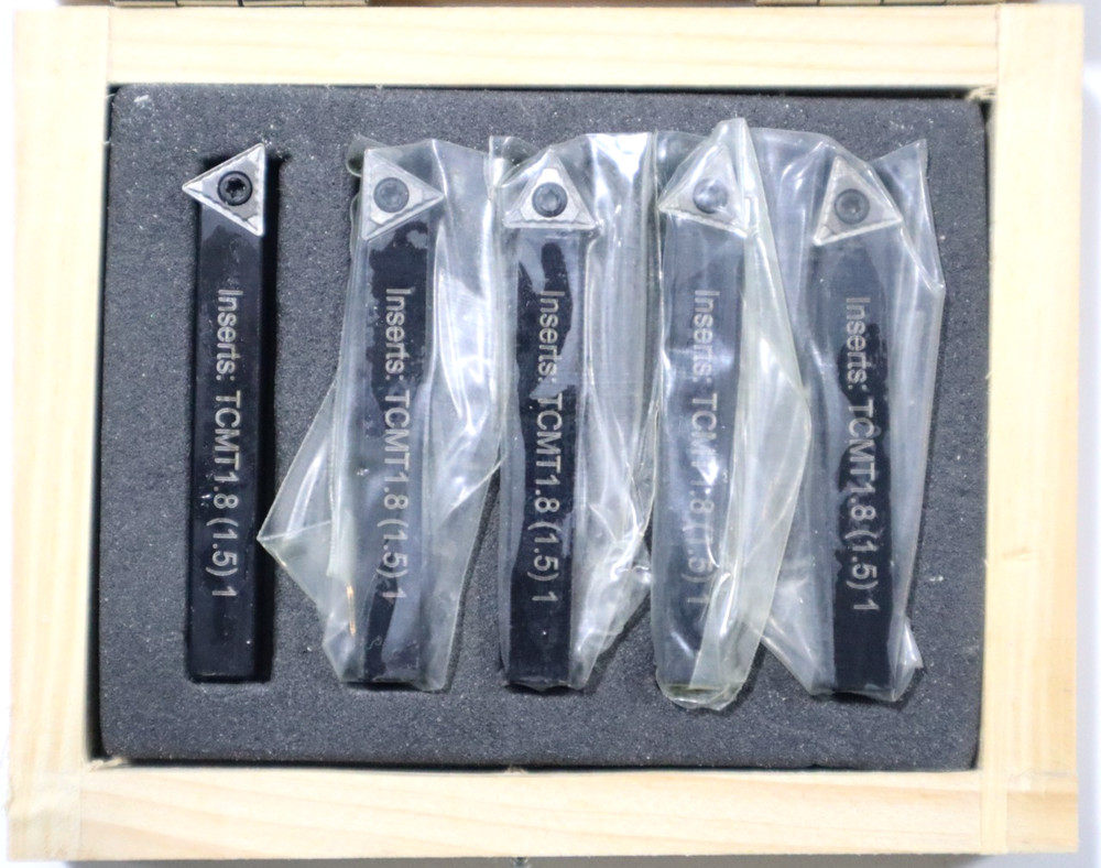 5 pc 5/8" INDEX. CARBIDE TURNING TOOL SET w/ TCMT INSERTS INSTALLED L092