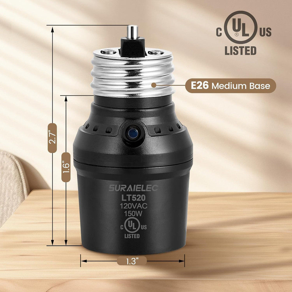 2 Pack Automatic Dusk to Dawn Light Socket, Light Sensor Socket, 360° Rotation