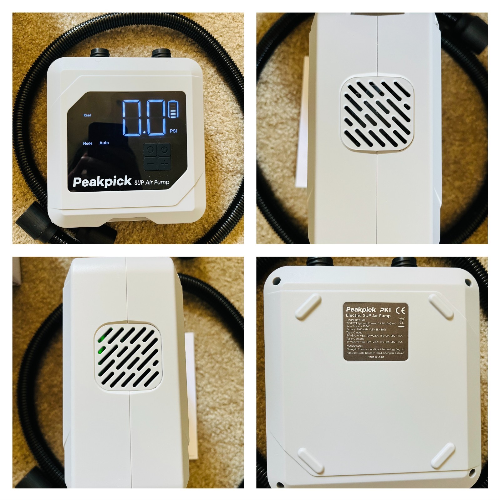 Mutiple 20PSI Portable Electric SUP air pump | Inflator for paddle board, kayak