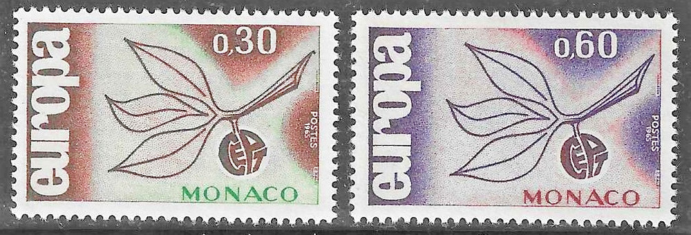 Monaco (1965) - Scott # 616 - 617,   MH