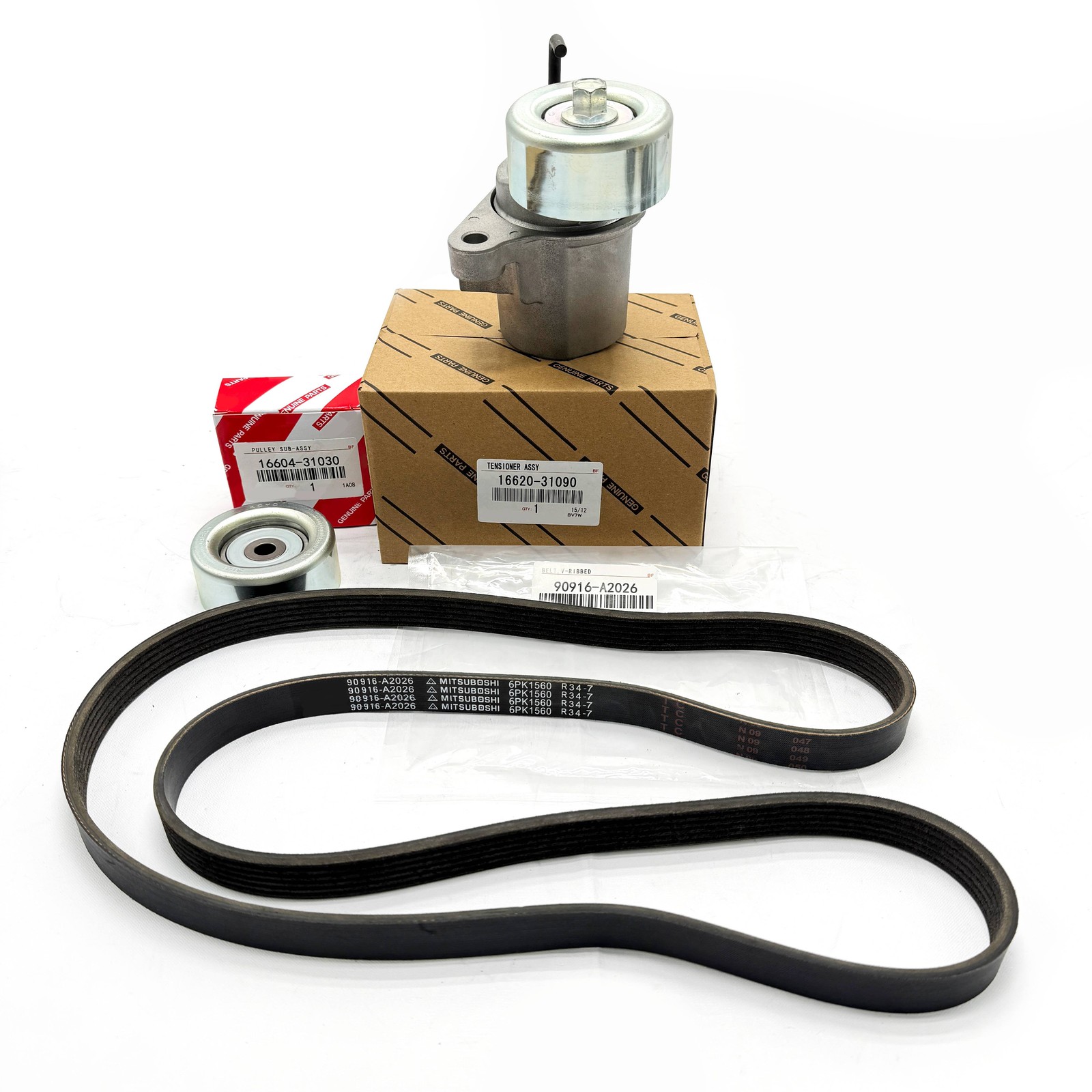 OEM For 16-24 Toyota Drive Belt Tensioner Pulley Kit Camry Highlander Lexus 3.5L