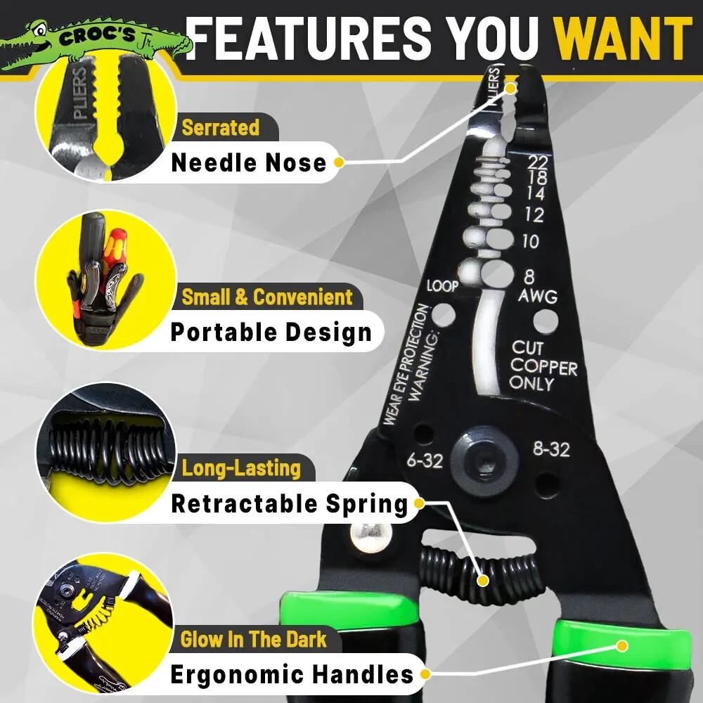 Rack-A-Tiers 47002 Croc's Jr. Needle Nose Wire Strippers