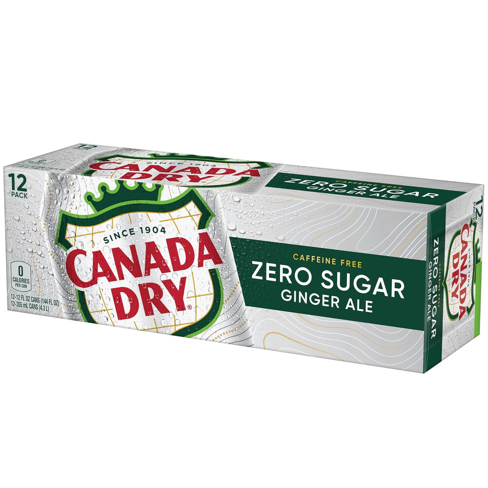 Zero Sugar Ginger Ale Soda, 12 Fl Oz Cans, 12 Pack