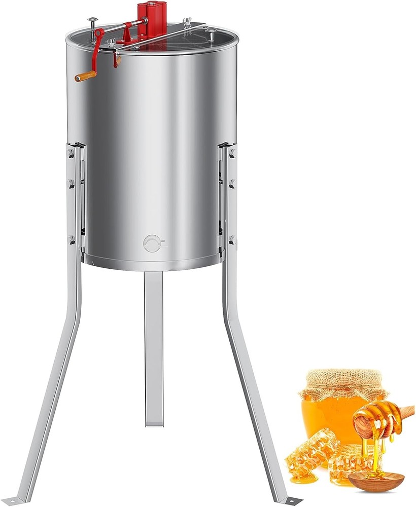 Manual Honey Extractor 4/8 Frames Stainless Steel Beekeeping Spinner with Lid
