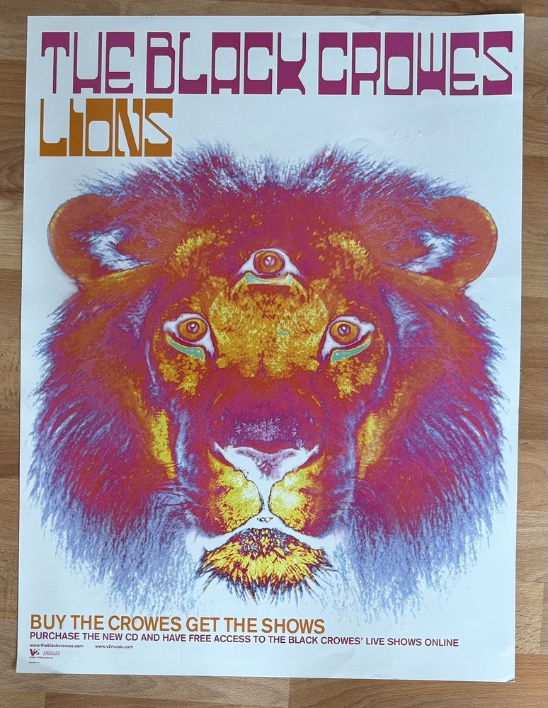 THE BLACK CROWES " Lions " Original 2001 US Promo 2-Sided Poster 18" X 24"