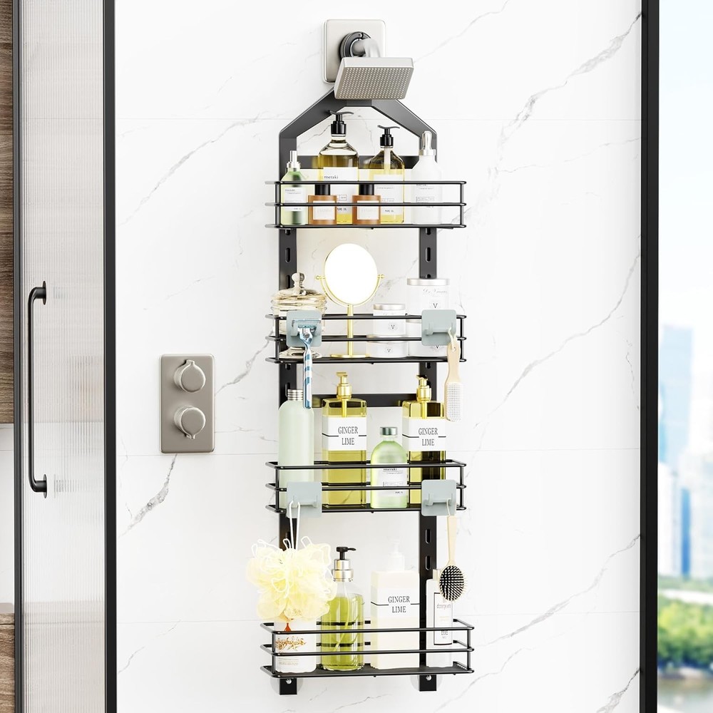Adjustable Anti-slip Hanging Shower Caddy over Shower Head,Rustproof.