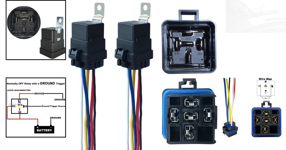 Dependable 2 Pack 12V DC Waterproof Relay with Heavy-Duty Pigtail Connection
